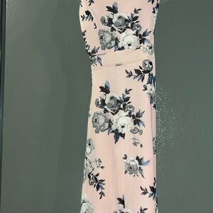 Floral Pink Dress high low